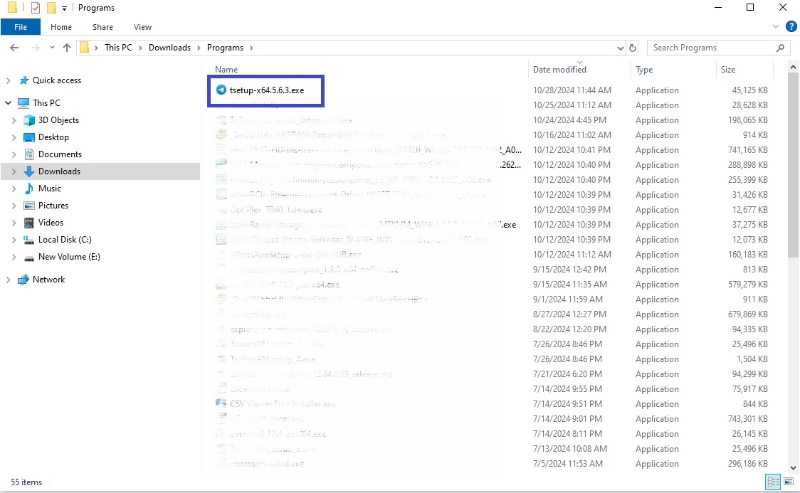 Telegram Desktop — skærmbillede 1